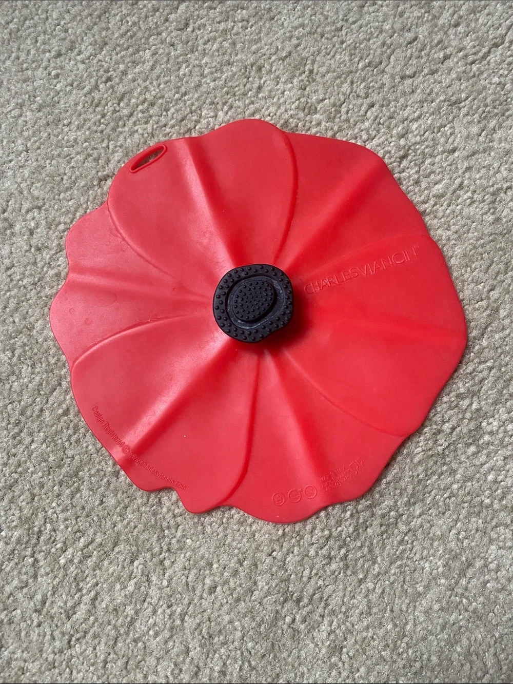 Red Poppy Silicone Flower Pot Lid - Style